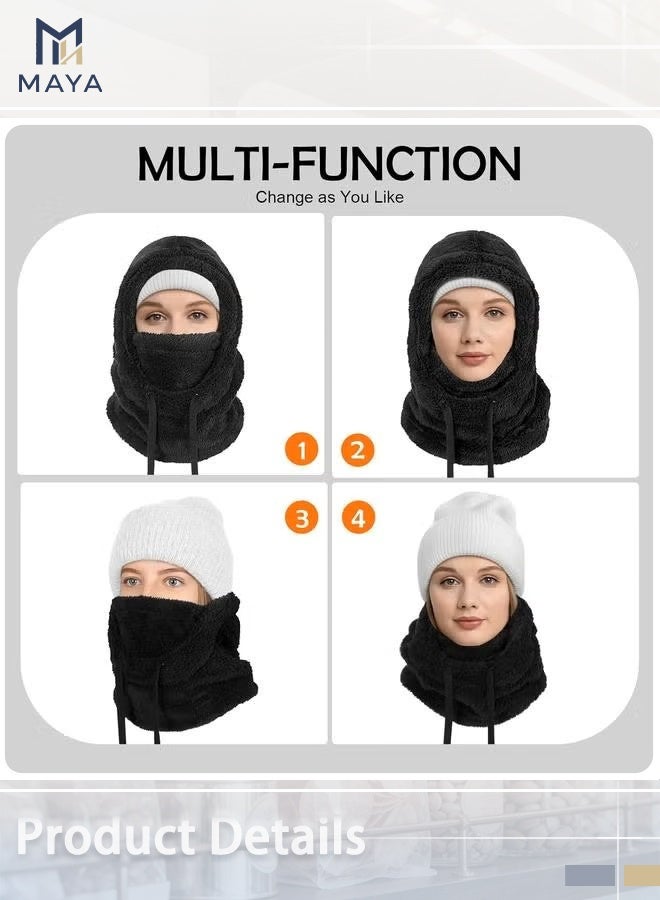 Maya Thermal Ski Mask, Unisex Warm Fleece Hat, Windproof Head Cover Hooded Neck Warmer, Adjustable Winter Mask for Men and Women - Image 5